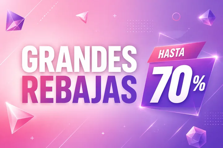 Banner «Grandes rebajas, hasta 70%»