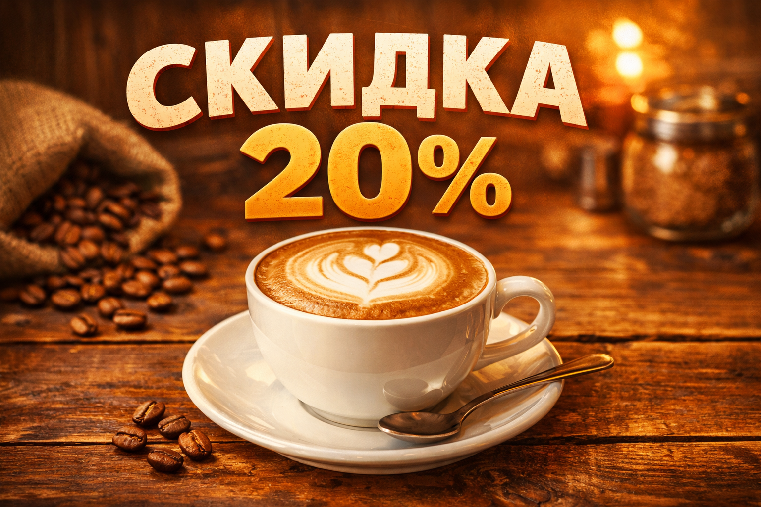 Баннер кофейни, созданный ChatGPT